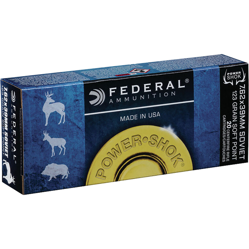 Federal Power-Shok Rifle Ammo 7.62x39 123 gr. SP 20 rd.