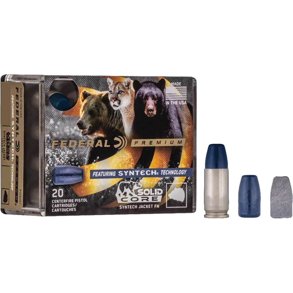 Federal Premium Pistol Ammo 45 ACP +P 240 gr. Solid Core Syntech 20 rd.