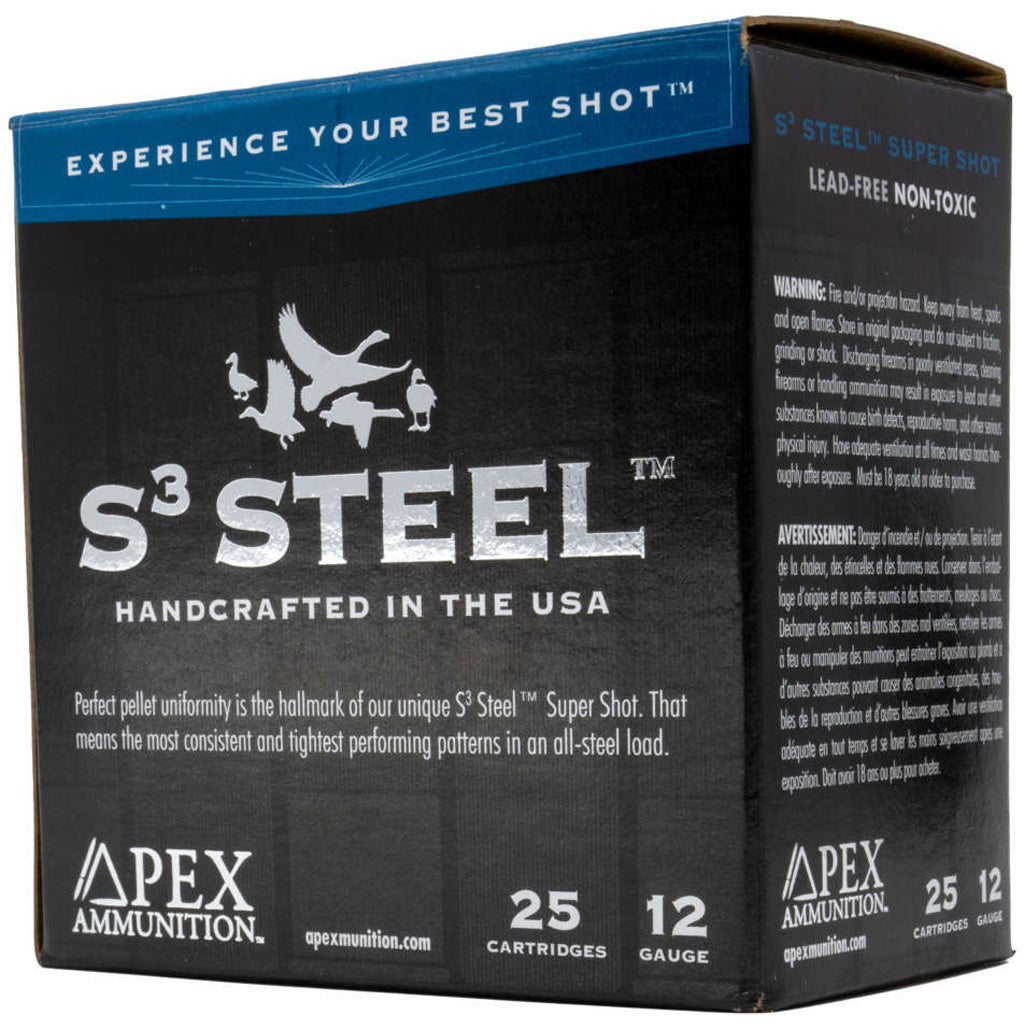Apex Waterfowl S3 Steel Shotgun Ammo 12 ga. 3 in. 1-1/4oz #4 25 rd
