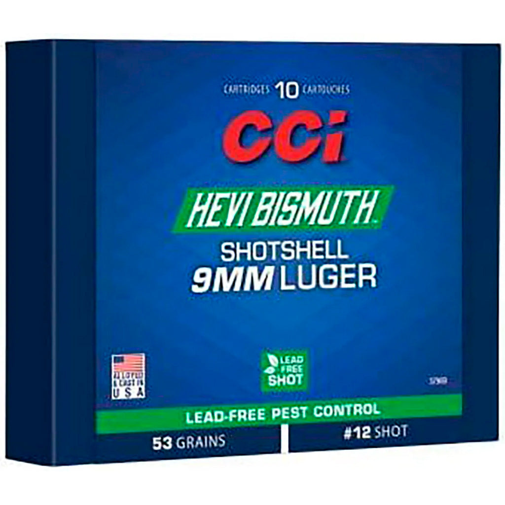 CCI Bismuth Shotshell Pistol Ammo 9mm Luger Bismuth Shot 10 rd.