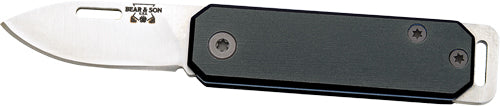 Bear & Son Slip Joint Folder - 1.5" Black/ss Alumimun Handle