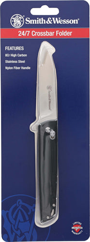 S&w Knife 24/7 Crossbar Folder - 3.25" Ss/black Gentleman Carry