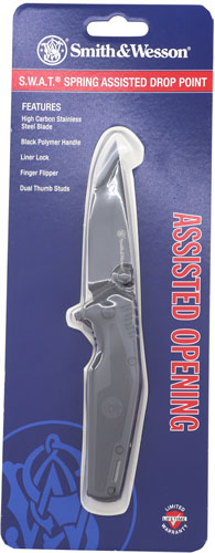 S&w Knife S.w.a.t Spring Asst - 3" Black/black Liner Lock