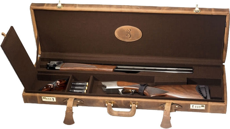 Browning Luggage Case O/u To - 34" Bbl Distressed Leathr Brn<