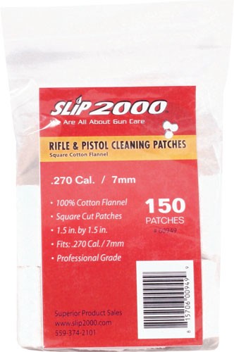 Slip 2000 Cleaning Patches - 1.5" Square .270/7mm 150-pack