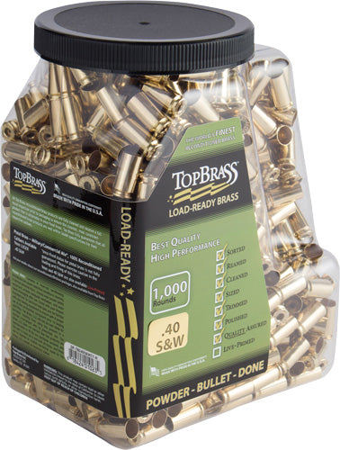 Top Brass Once Fired Unprimed - Brass 40 Sw 1000 Pack Jug!