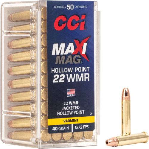 Cci Maxi-mag 22wmr 40gr Jhp - 1875fps 50rd 40bx/cs