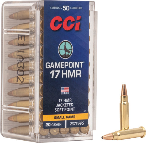 Cci Gamepoint 17hmr 20gr Jsp - 1875fps 50rd 40bx/cs