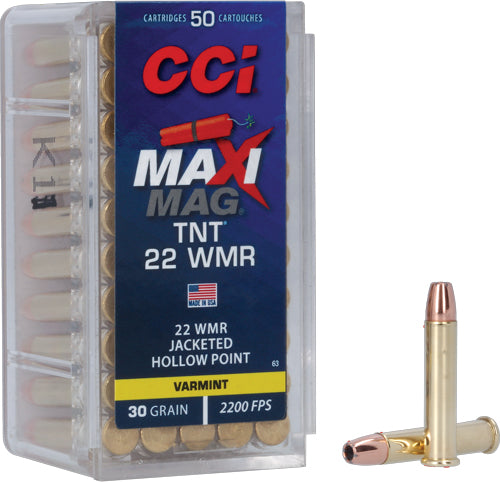 Cci Maxi-mag 22wmr 30gr Tnt - Jhp 2200fps 50rd 40bx/cs