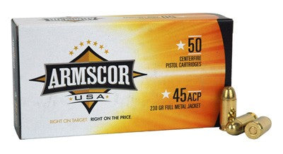 Armscor 45 Acp 230gr Fmj - 50rd 20bx/cs Made In Usa