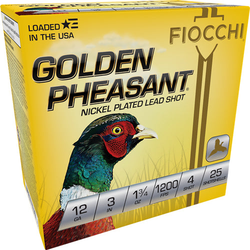 Fiocchi Golden Pheasant 12ga - 3" 1-3/4oz #4 25rd 10bx/cs
