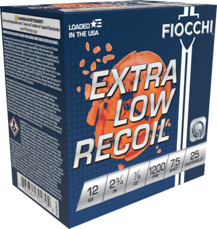 Fiocchi Low Recoil 12ga 2.75" - 7/8oz #7.5 1200fps 250rd Case