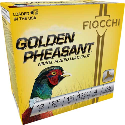 Fiocchi Golden Pheasant 12ga - 2.75" 1-3/8oz #4 25rd 10bx/cs