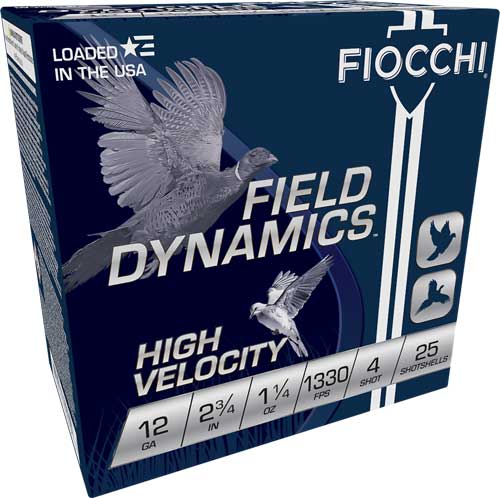 Fiocchi 12ga 2.75" 1-1/4oz #4 - 1330fps 25rd 10bx/cs