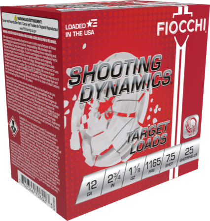 Fiocchi 12ga 2.75" 1-1/8oz - #7.5 1165fps 250rd Case Lot