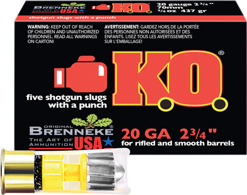 Brenneke Usa Ko 20ga 2.75" - 3/4oz Slug 5rd 50bx/cs