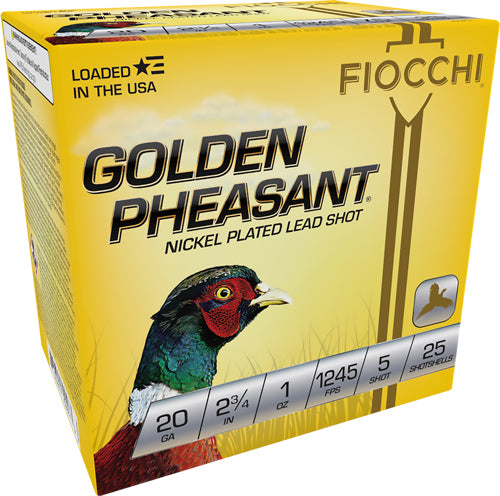 Fiocchi Golden Pheasant 20ga - 2.75" 1oz #5 25rd 10bx/cs