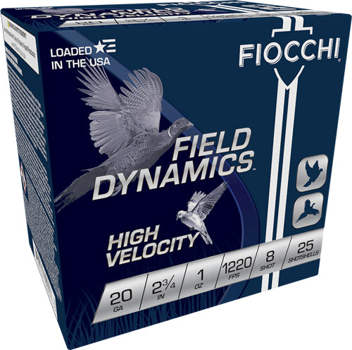 Fiocchi 20ga 2.75" 1oz #8 - 1220fps 25rd 10bx/cs