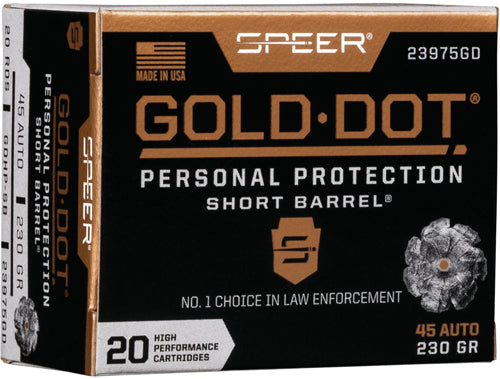 Speer Gold Dot 45 Acp 230gr - Gdhp Short Barrel 20rd 10bx/cs