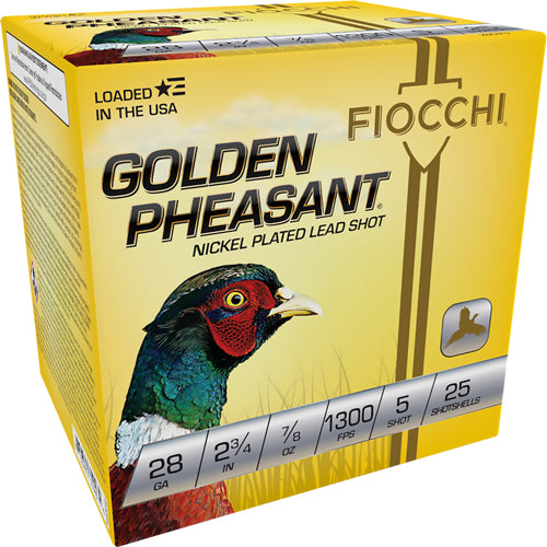 Fiocchi Golden Pheasant 28ga - 2.75" 7/8oz #5 25rd 10bx/cs