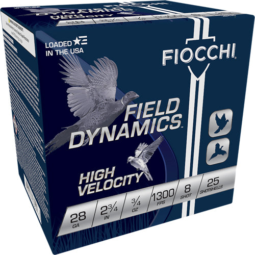 Fiocchi 28ga 2.75" 3/4oz #8 - 1300fps 25rd 10bx/cs