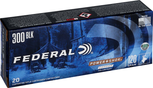 Federal Power-shok 300 Aac - 120gr Copper Hp 20rd 10bx/cs