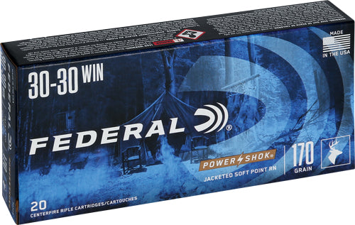 Federal Power-shok 30-30 Win - 170gr Rn 20rd 10bx/cs