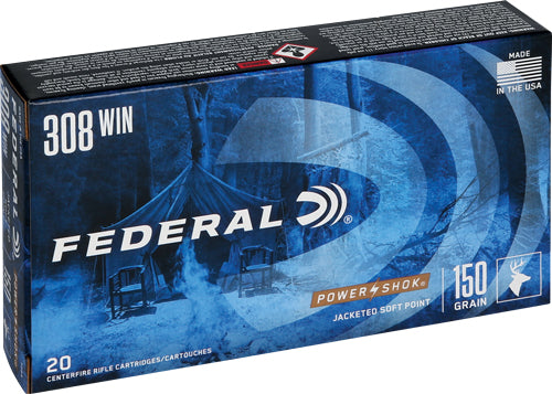 Federal Power-shok 308 Win - 150gr Sp 20rd 10bx/cs
