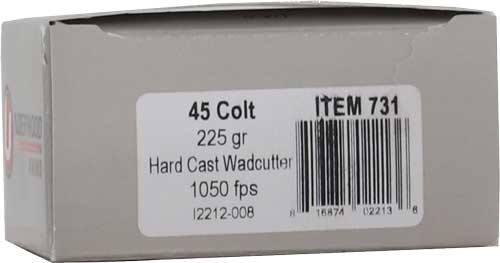 Underwood 45 Lc 225gr Hard - Cast Wadcutter 20rd 10bx/cs