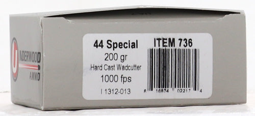 Underwood 44 Sw Special 200gr - Hc Wadcutter 20rd 10bx/cs