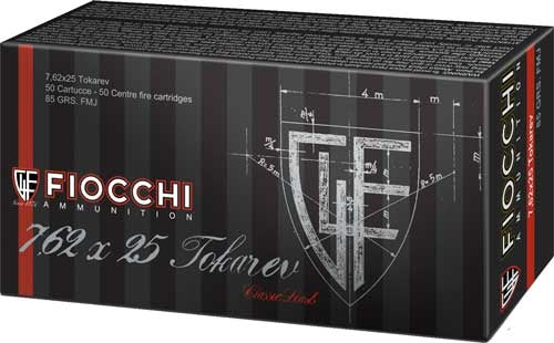 Fiocchi 7.62x25 Tokarev - 85gr Fmj 50rd 20bx/cs