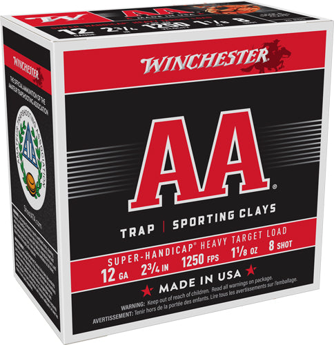 Winchester Aa 12ga 2.75" - 1-1/8oz #8 1250fps 250rr Case