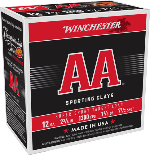 Winchester Aa 12ga 2.75" - 1-1/8oz #7.5 1300fps 250r Case