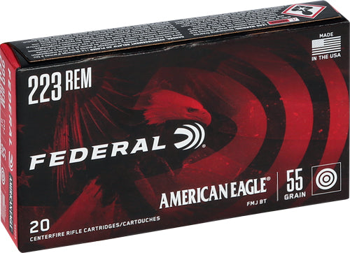 Federal Ae 223 Rem 55gr Fmj-bt - 20rd 25bx/cs