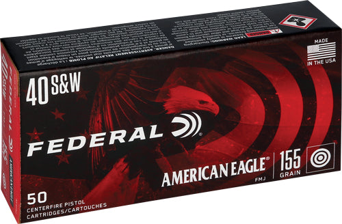 Federal Ae 40 Sw 155gr Fmj-tc - 50rd 20bx/cs