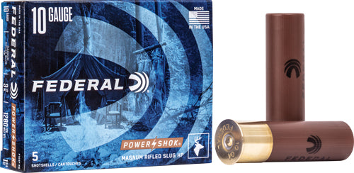 Federal Power Shok 10ga 3.5" - 1.75oz Rifled Slug 5rd 50bx/cs
