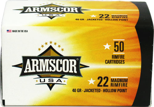 Armscor 22wmr 40gr Jhp 1875fps - 50rd 40bx/cs