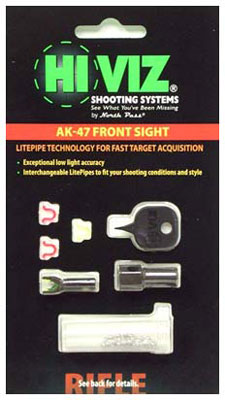 Hiviz Front Sight Ak47/74/akm - With Red+green Litepipes