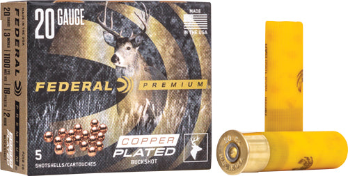 Federal 20ga 3" #2 Buck - 18 Pellets 5rd 50bx/cs