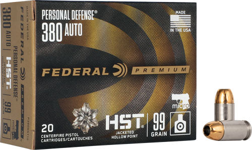 Federal Premium 380 Acp - 99gr Hst Jhp 20rd 10bx/cs