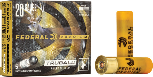 Federal Truball 20ga 3" 3/4oz - Rifled Slug 5rd 50bx/cs