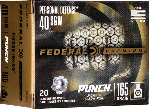 Federal Punch 40 Sw 165gr Jhp - 20rd 10bx/cs