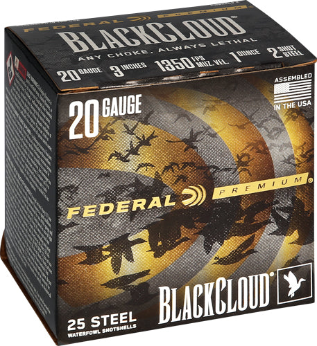 Federal Black Cloud 20ga 3" - 1oz #2 1350fps 25rd 10bx/cs