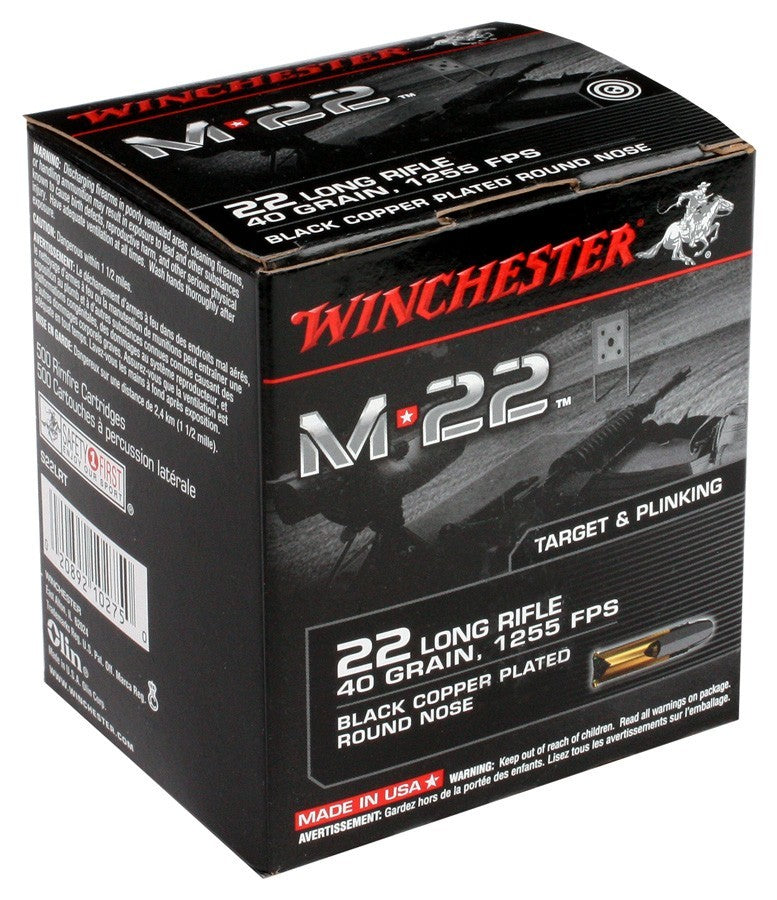 Winchester M-22 22lr 40gr - Lead-rn 1255fps 1000rd 2bx/cs