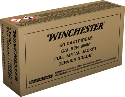 Winchester Service Grade 9mm - Luger 115gr Fmj 50rd 10bx/cs