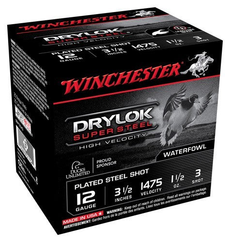 Winchester Drylok 12ga 3.5" - 1-1/2oz #3 1475fps 25rd 10b/cs
