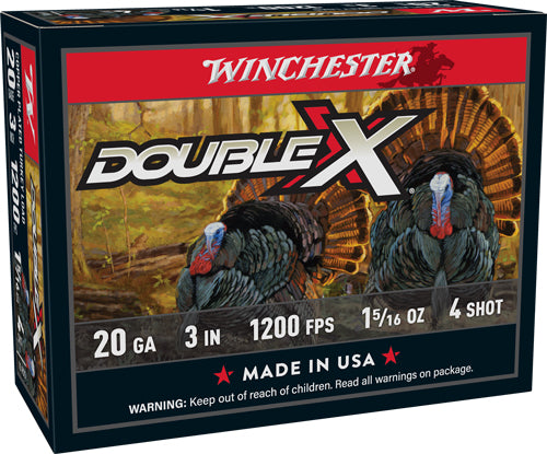 Winchester Double-x 20ga 3" - 1-5/16oz #4 10rd 10bx/cs