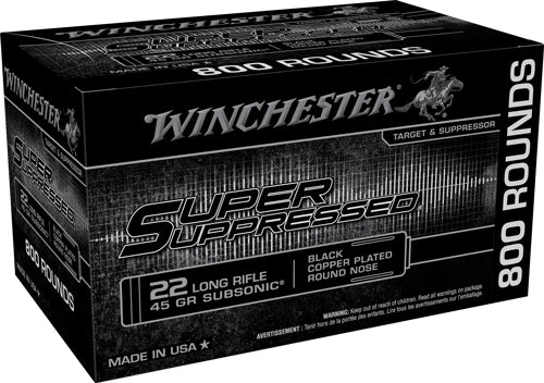 Winchester Super Suppressed - 22lr 45gr Lead-rn 800rd 2bx/cs