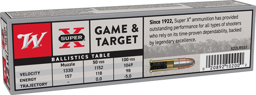Winchester Super-x 22lr 40gr - Lead-rn 1300fps 100rd 20bx/cs