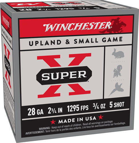 Winchester Super-x 28ga 2.75" - 3/4oz #6 1295fps 25rd 10bx/cs